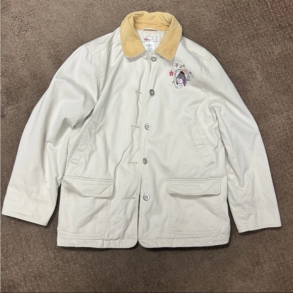 Disney Jackets & Blazers - Disney Eeyore Winnie The Pooh chore jacket Women’s Size Medium Beige Vintage 90s